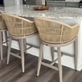 thumbnail image 4 of PURPLE LEAF Outdoor Counter Height Bar Stools Set of 2, Patio Woven Aluminum Barstools Bar Chairs with Back and Cushions for Balcony Garden Indoor Kitchen Outside,Champagne, 4 of 12