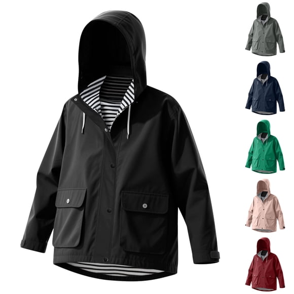 Sentmoon Kids Jacket Lightweight Long Sleeve Hooded Neck Girls Coats Size 10-12 Windbreaker with zipper Solid Color Boys Winter Clothes Winter Stylish for Travel and Hiking 160