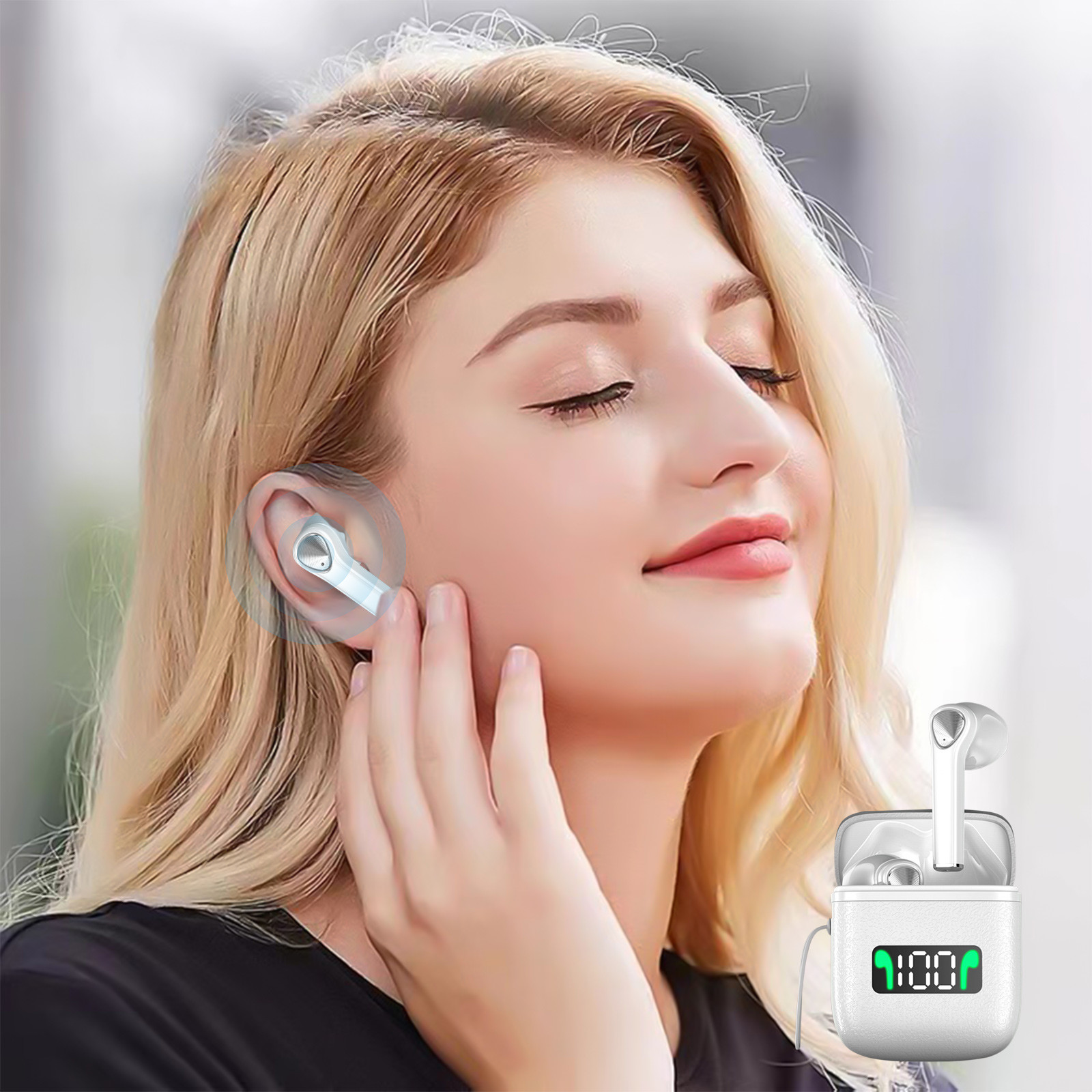 loopsun Bluetooth Headphones With LED Digital Display Wireless Earbuds