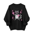 thumbnail image 2 of TARIENDY Womens Long Sleeve Sweatshirt Pink Ribbon Wings Graphic Pullover Tops Breast Cancer Awareness Fall Winter Sweatshirts Black*4 XL, 2 of 5