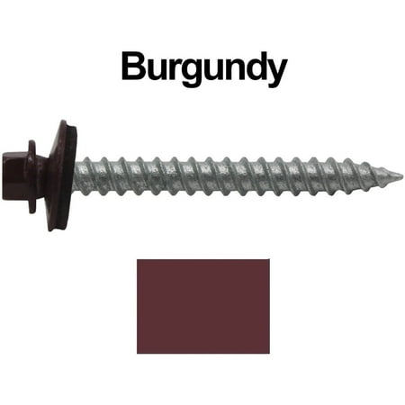 

Jake Sales Brand - 12 x 2 ReGrip Sheet Metal Roof Screw ~250 - Hex Head - Sharp Point - 5/8 EPDM Washer - BURGUNDY