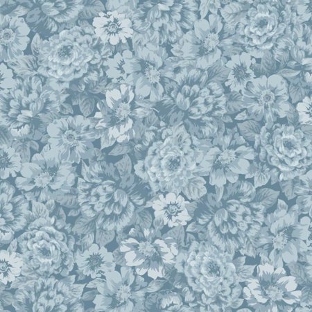 Cotton Fabric Maywood Studios Adelaide MAS10282-B Packed Floral Blue Fabric by The Yard