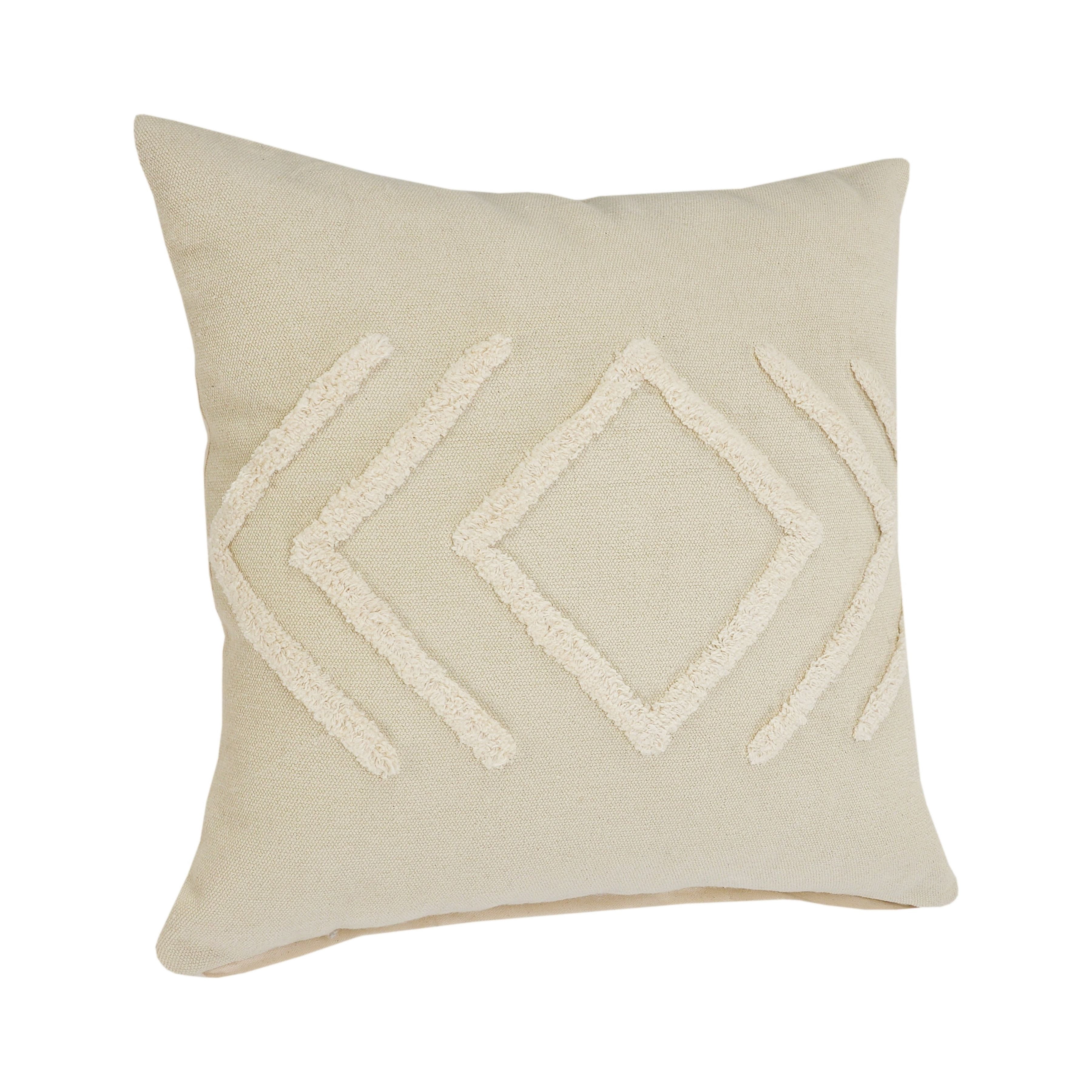 Harlow Hill Soiree 20" x 20" Tribal Cotton Adult Decorative Feather Filled Pillow, Birch
