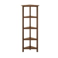thumbnail image 3 of New Ridge Home Goods 4-tier Corner Traditional Wooden Bookcase in Walnut, 3 of 6