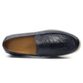 thumbnail image 4 of CMR CHAMARIPA Height Increasing Casual Shoes - Blue Embossed Sheepskin Men's Slip-On Loafers 1.95 Inches / 5 CM, 4 of 9
