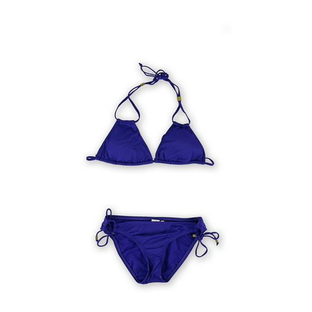 Bar III - Womens Triangle Side Tie 2 Piece Bikini navy XS - Walmart.com ...