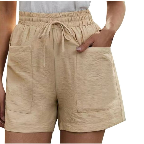 Women's Jersey Shorts with Pockets Cute Shorts Elastic Waist Shorts Baggy Trendy Short Pants Shorts Casuales Mujer Regular Fit Short Mid Summer Pajamas Shorts for Women Walmart.com