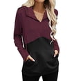 thumbnail image 1 of Moda mujer casual manga larga con capucha patchwork señoras tops sudaderas Fridja fksj3965, 1 of 4