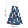 thumbnail image 6 of Yayeee Kitchen Hanging Hand Towels Set of 2 with Loop Bathroom Absorbent Tie Towel, Cartoon Birds Pattern, 6 of 7