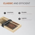 thumbnail image 5 of JS Gourmet Laguiole Steak Knives Set of 6, Stainless Steel Serrated Blade Edge with Wooden Handles and Bamboo Storage Box, 5 of 7