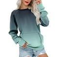 thumbnail image 3 of Kvture Gradient Print Sweatshirts for Women Raglan Long Sleeve Pullover Tops Fashion Loose Fit Sweatshirt with Pockets Fall Lounge Blouse, 3 of 7