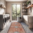 thumbnail image 4 of Beverly Rug Machine Washable Easy Cleaning Indoor Non-Slip Rugs Orange / Cream 2'2"x7', 4 of 9