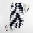 thumbnail image 4 of Xfvqtps Womens Fuzzy Pajama Pants Color Blocking Stripe Simplicity Pocket Flannel Soft Comfortable Cozy Fashion Thickened Warm Winter Home Leisure Wear Long Pants Lounge Pants Navy XL, 4 of 6