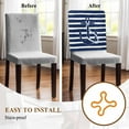 thumbnail image 5 of Nautical Chair Covers Set of 1 Navy Blue and White Striped Retro Anchor Chair Back Covers Stretch Removable Washable Chairs Slipcovers Chair Protector for Dining Room Kitchen Party Decor, 5 of 5