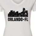thumbnail image 4 of Inktastic Orlando Skyline with Grunge Women's V-Neck T-Shirt, 4 of 5