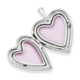 thumbnail image 2 of FB Jewels Sterling Silver Rhodium-plated 20mm Satin, Enameled, D/C Floral Heart Lock, 2 of 3