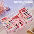 thumbnail image 3 of Kit de maquillaje para niñas pequeñas, 49 Uds., Kit de maquillaje lavable, Kit de maquillaje para niñas reales con estuche de cosméticos, regalos de cumpleaños, juguete, 3 of 4