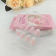 thumbnail image 3 of White French Tip Press On Nails-Short Oval Acrílico Brillante Uñas Falsas-Pink Full Cover Stick On para Mujeres Chicas-24Pcs, 3 of 4