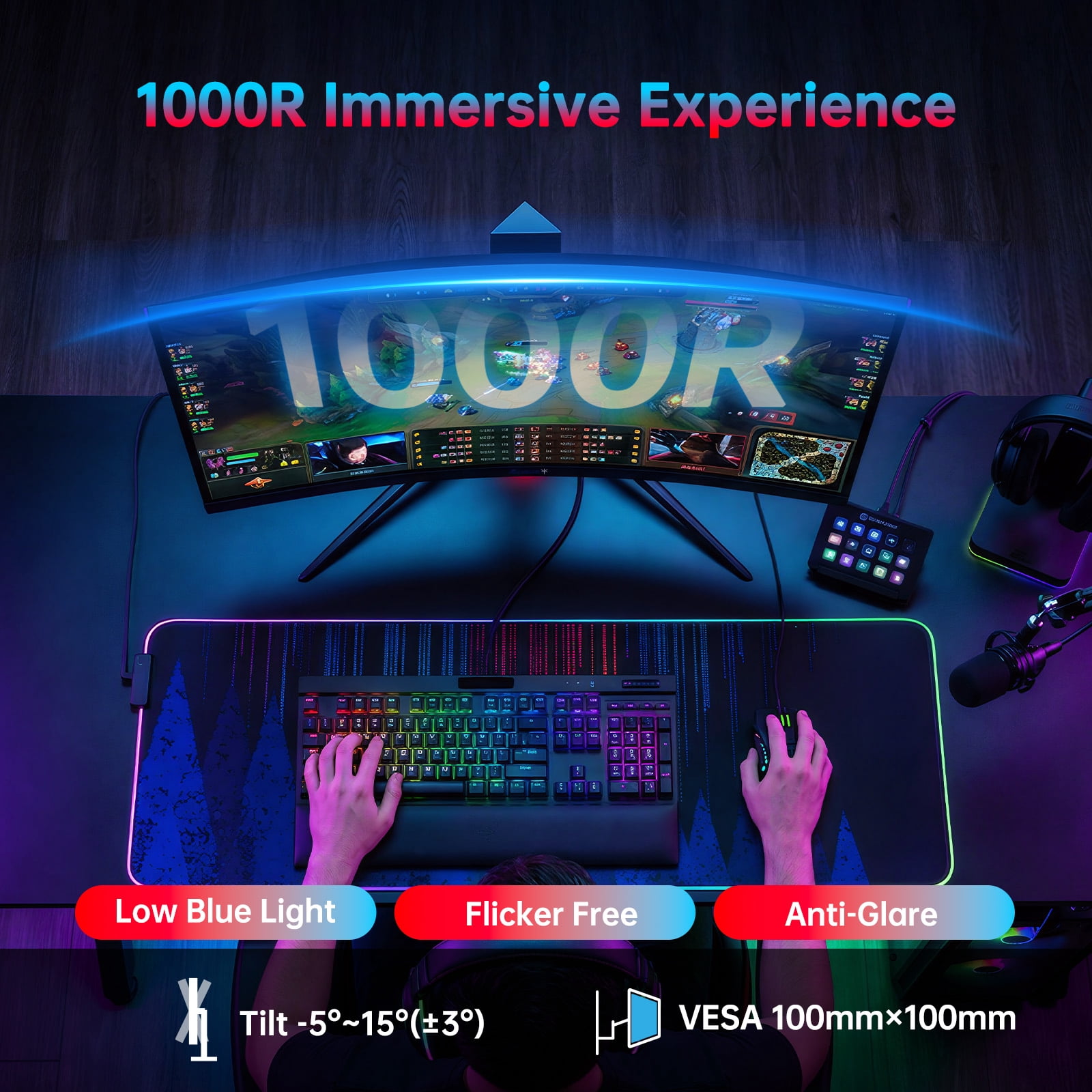 KTC 27 Inch 240Hz Curved Gaming Monitor, 2K QHD 2560x1440P Computer Monitor with 1000R, 2500:1 Contrast, Adaptive Sync, DP 1.4, HDMI 2.0, VESA, Tiltable, H27S25E