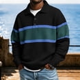 thumbnail image 3 of Horkkom Button Down Shirt Men Collared Striped Knit Shirt Breathable Long Sleeve Casual Color Block Shirts XXL, 3 of 6