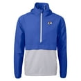 thumbnail image 2 of Men's Cutter & Buck Blue Los Angeles Rams Charter Eco Recycled Anorak Half-Zip Jacket, 2 of 3