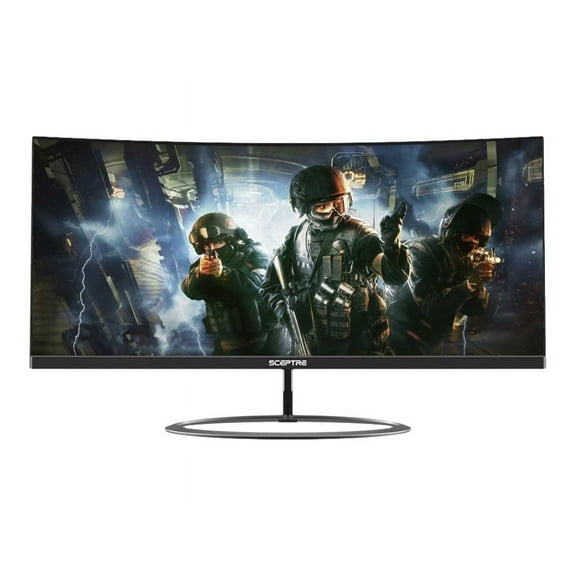 Sceptre C305W-2560UN, LED Monitor, Curved, 30", 2560 x 1080 @ 85 Hz, VA, 250 cd/m, 3000:1, 1 ms, 2xHDMI, DisplayPort, Speakers, Black