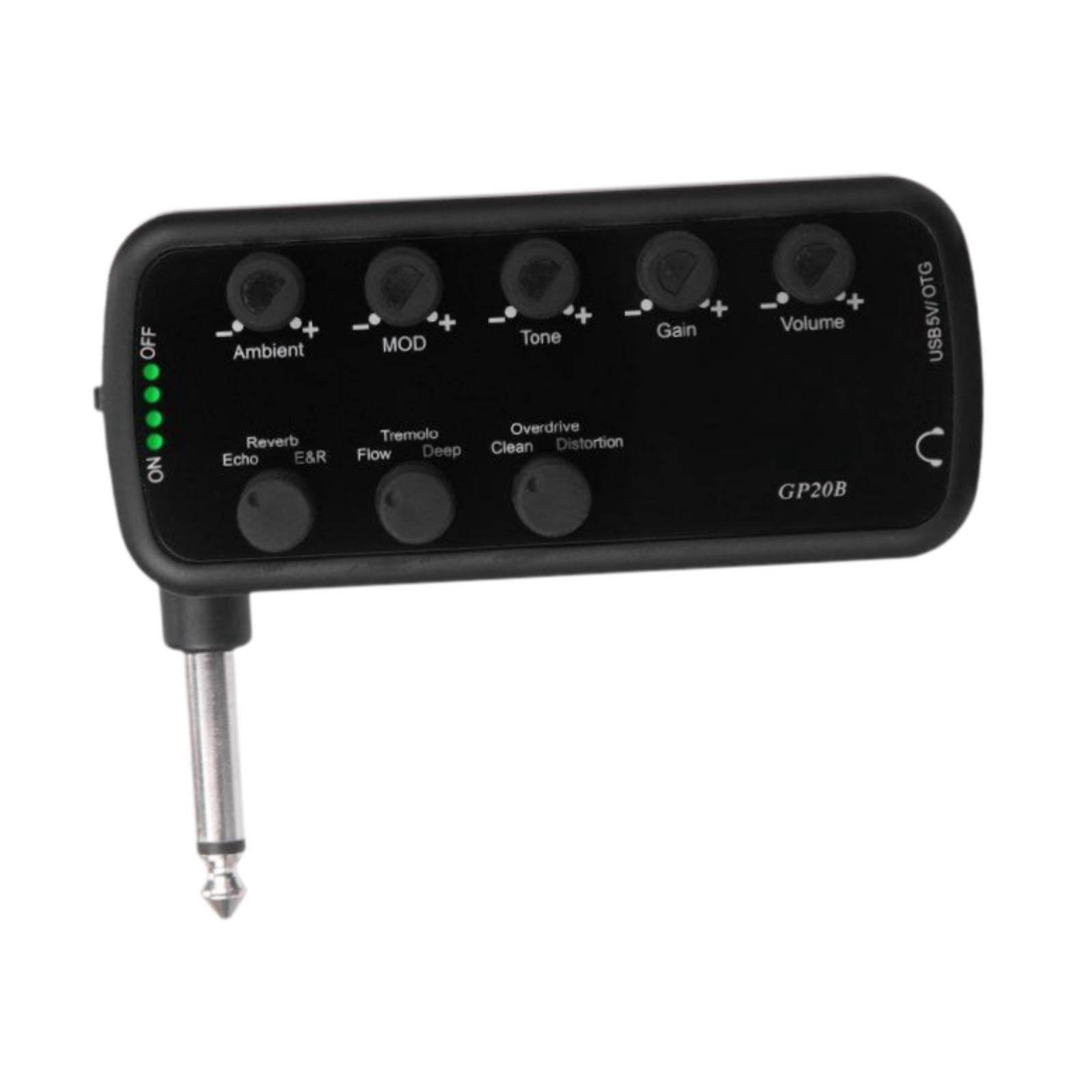 QccHieUs Bass Headphone Amp Built-in 3 Effects for Home Performances Studio Recording