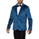 thumbnail image 4 of Blazers formales de ante INSPIRE CHIC para hombres, ajuste slim, chaquetas deportivas de dos botones, azul lago M, 4 of 5