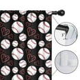 thumbnail image 4 of Blackout Kids Curtains,Black Baseballs and Hearts Pattern Childrens Insulated Curtains Set Of 2,Bedroom Essentials,Toddler Room Decor 42"x54", 4 of 5