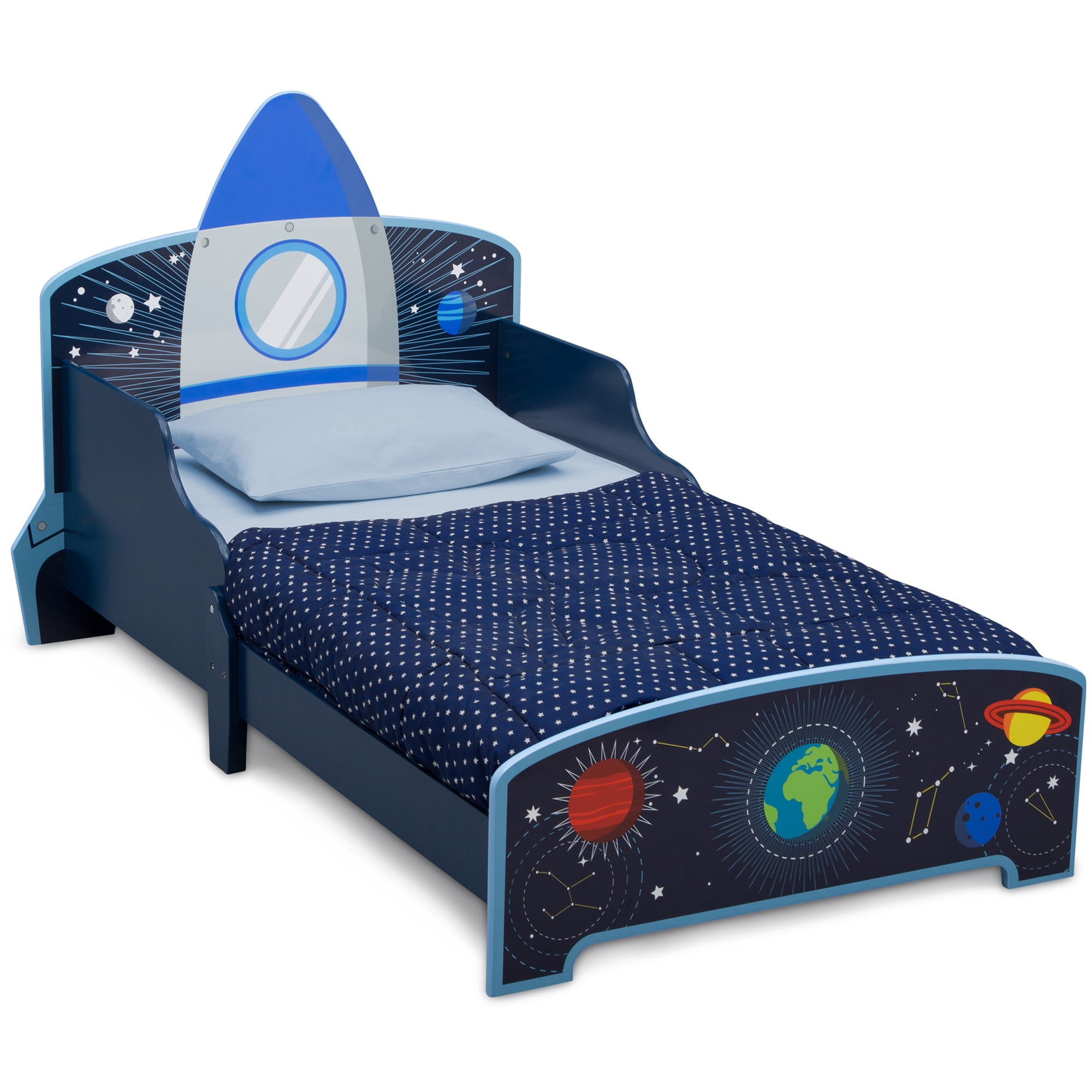 Delta Children Space Adventures Rocket Ship Wood Toddler Bed, Greenguard Gold Certified