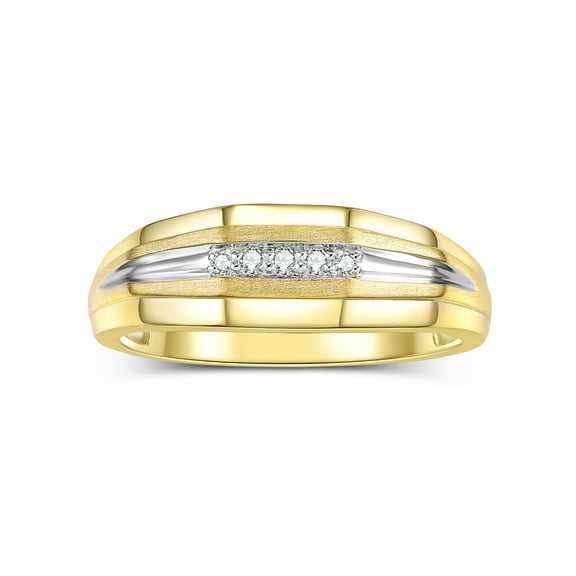 RYLOS 14K Yellow Gold His/Hers Wedding Bands, adorned with Diamonds. perfect for your wedding Size 6
