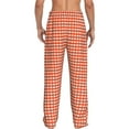 thumbnail image 3 of Daiia Orange Gingham Men's Sleep Pant with Pockets and Drawstring,Pajama Pants-Medium, 3 of 9