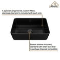 thumbnail image 6 of CASAINC 30" Fireclay Single Bowl Farmhouse Apron Kitchen Sink with Grid and Strainer, Black, 6 of 7
