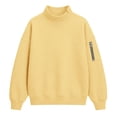 thumbnail image 6 of Evdexr Womens Sweatshirts Side Zip Pocket Long Sleeve Sweaters Oversized Mock Neck Loose Fit Tops Travel Comfortable Sweatshirt Yellow 2XL, 6 of 8