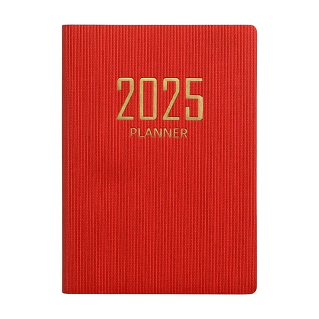 Carnet de Planification 2025 Mini Agenda Quotidien, A7 Mini Agenda de Poche Portable pour l'Année Académique, Calendrier de Planification pour Fournitures de Bureau et d'École, Rouge 4.17x3.07 Po