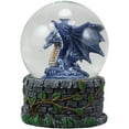 thumbnail image 4 of Ebros Small Fantasy Blue Midnight Dragon Sitting in Repose Glitter Water Globe, 4 of 4