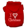 thumbnail image 3 of Christmas Pet Dog  Cat Hoodie Screen Printed, "I Heart Christmas", 3 of 10