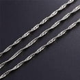 thumbnail image 3 of 14K White Gold 1.5mm Singapore Pendant Chain, FREE Microfiber Cloth, Diamond Cut Rope Link Mens Womens Necklace, Giorgio Bergamo 16, 3 of 7