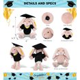 thumbnail image 2 of DolliBu Baby Pink Rabbit Graduation Plush Toy - Soft Huggable Graduation Stuffed Animal Dress Up Gown and Cap with Tassel Outfit - Cute Congratulatory Graduation Gift - 8 Inches, 2 of 6