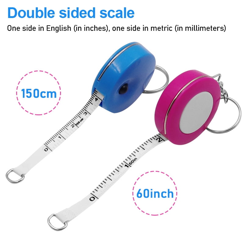150cm 60 "Portable Retractable Ruler Tape Measures Height Children Ruler Centimeter Inch Roll Color Tape