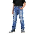 thumbnail image 3 of WMQPNNS Boy's Ripped Jeans Straight Fit Pants Boys Denim Pants 2t Distressed Fashion Denim Pants Stretch Fashion Jeans Pants Casual Streetwear(Size 13-14 Years, J-Sky Blue), 3 of 9
