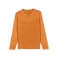 thumbnail image 6 of Women's Casual and Fashionable Lapel Long Sleeve Knitted Solid Color Top Sweater for Stylish and Versatile Outfits,Saffron,M, 6 of 6