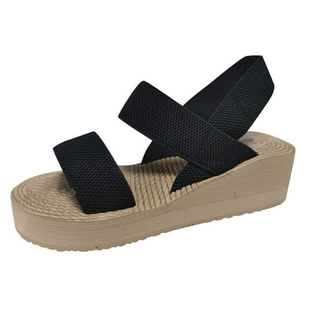 

Qufokar Cute Boot Socks Women Knee High Knit Slippers for Women Memory Foam Ladies Shoes Summer Fashion Beach Sandals Nesh Elastic Band Wedge Sandals