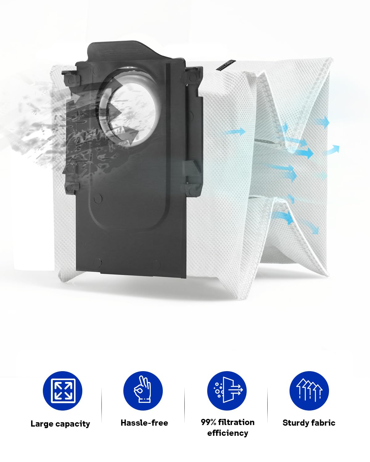 Lot De 10 Sacs à Poussière 3L Pour Roborock Q Revo/Curve/S8 MaxV Ultra - Compatible Qrevo Series