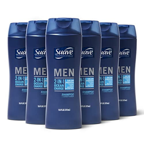 Suave Men 2 in 1 Shampoo and Conditioner Ocean Charge, 12.6 Fl Oz (Pack