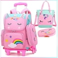 thumbnail image 3 of Mochila escolar con carrito YONGSHENG con bolsa de almuerzo para niñas y niños con ruedas, 3 of 4