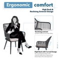 thumbnail image 5 of JOIVI Outdoor Dining Chairs Set of 2, Wicker Patio Chairs with Metal Frame, Rattan Indoor-Outdoor Chairs with Armrest and Seat Cushions, Black, 5 of 8