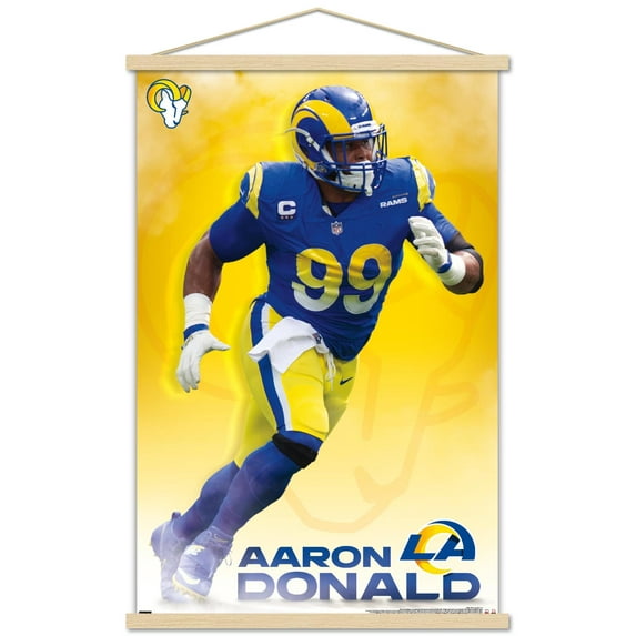 NFL Los Angeles Rams - Aaron Donald 21 Wall Poster with Wooden Magnetic Frame, 22.375" x 34"