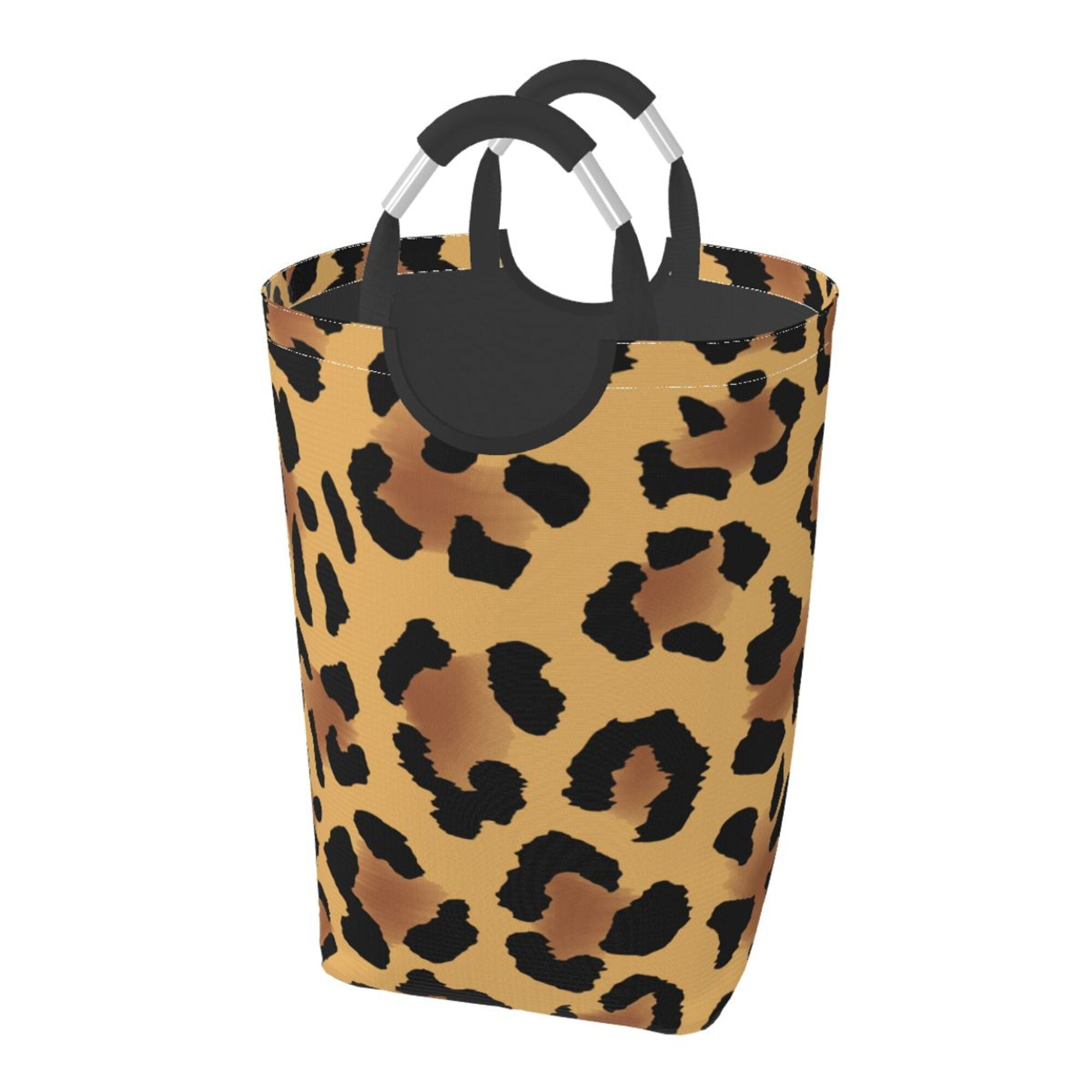 Pink Striped Leopard Laundry Basket