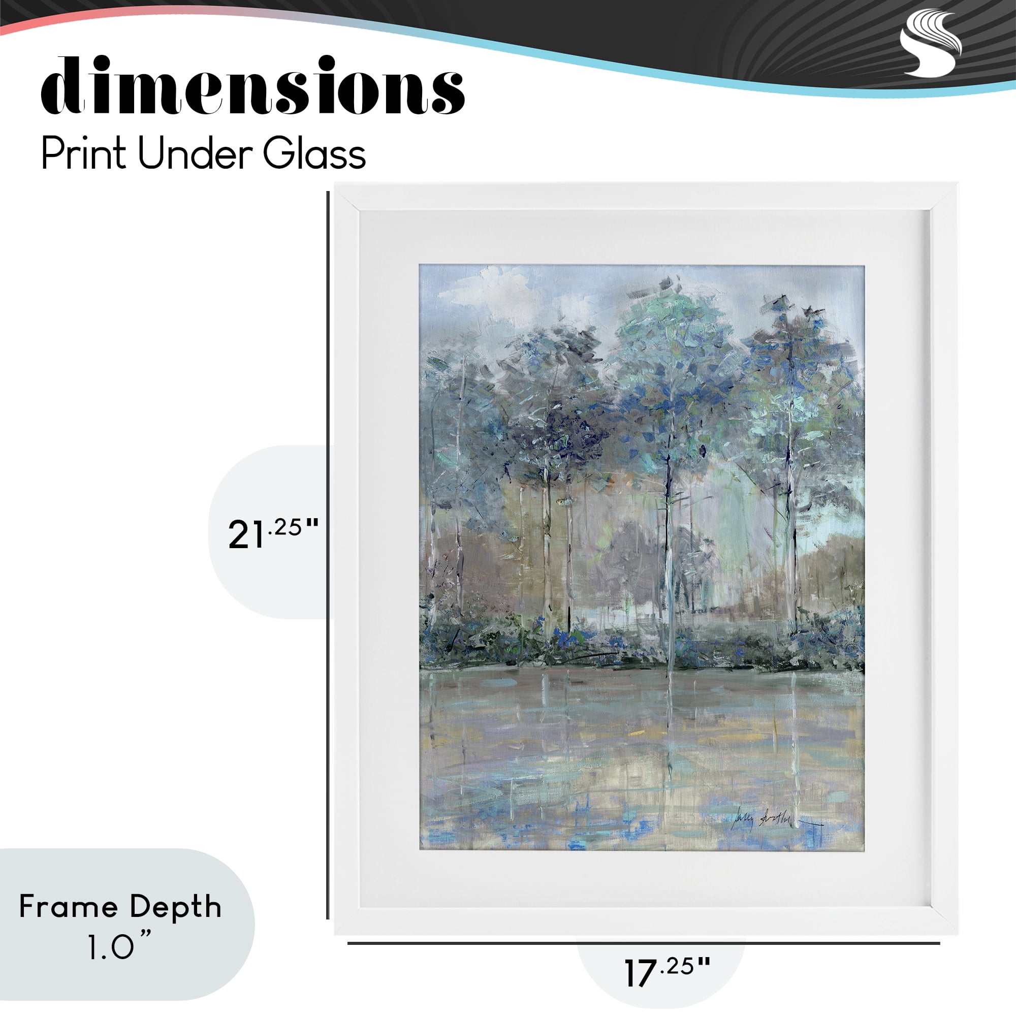 Stupell Industries Subdued Expression of Trees White Framed Print Under Glass, design by Sally Swatland